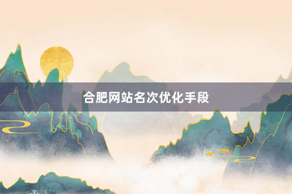 合肥网站名次优化手段